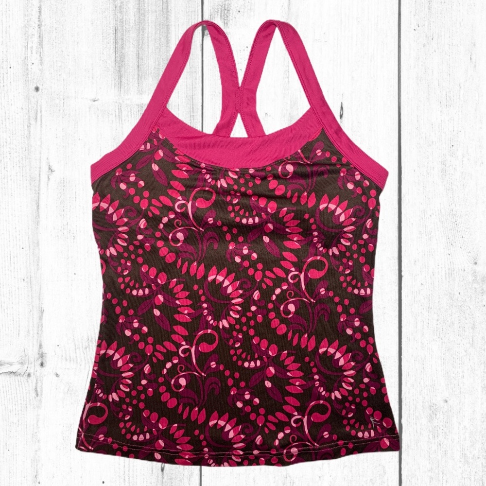 Danskin Now | Yoga Brown Pink Workout Tank Top